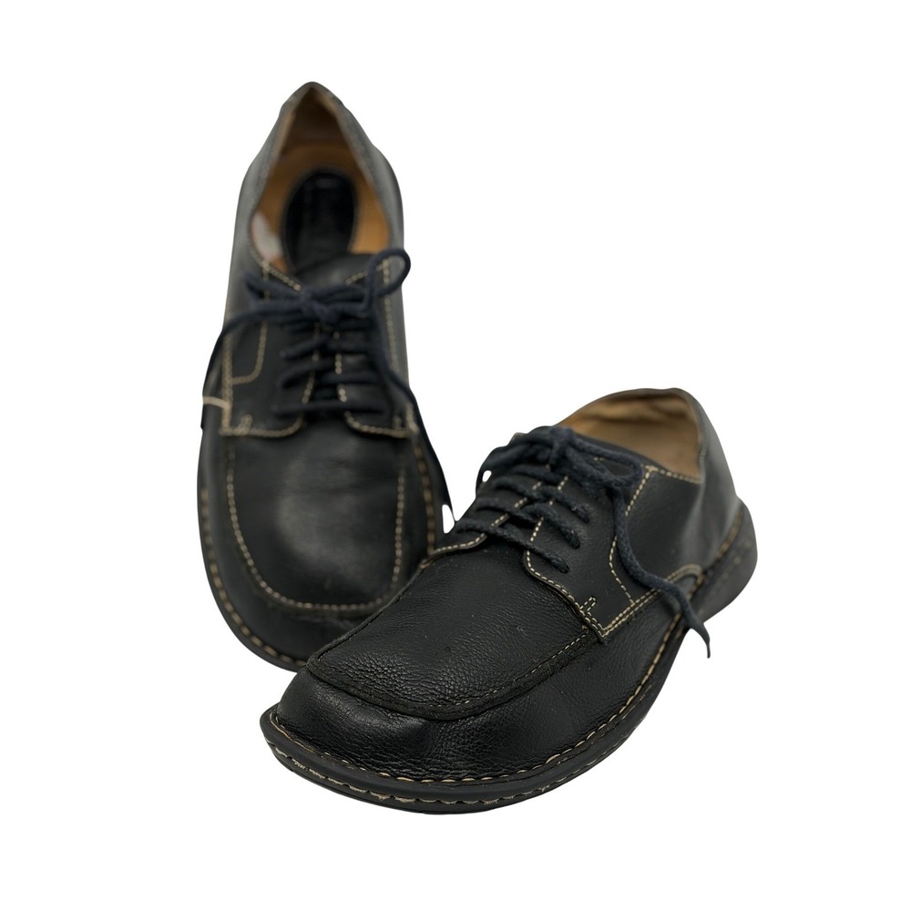 Born Mens Black Leather Moc Toe Oxford Lace Up Comfort Shoes Size 10